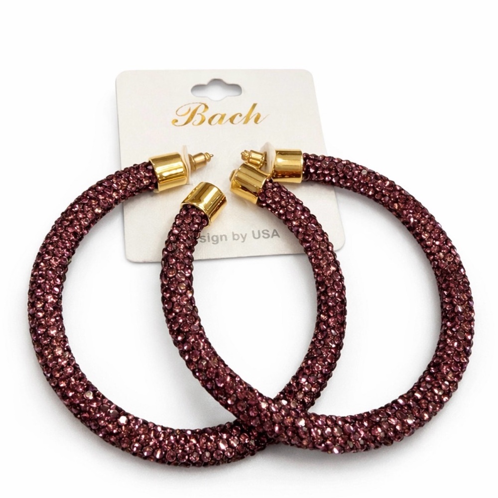 Stanley Gold and Purple Sparkling Earrings